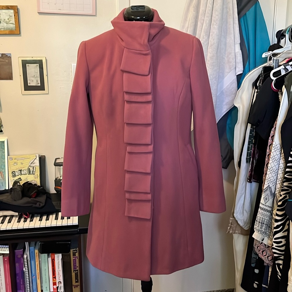 Garnet Hill wool coat. Excellent condition. Dusky Pink